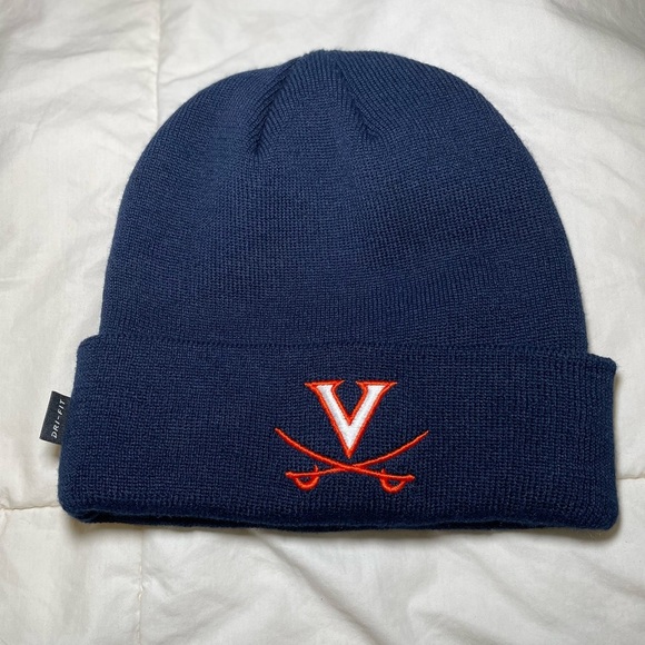 Virginia Cavaliers Navy Blue Nike Dri Fit Beanie with Embroidered Logo - Picture 1 of 5